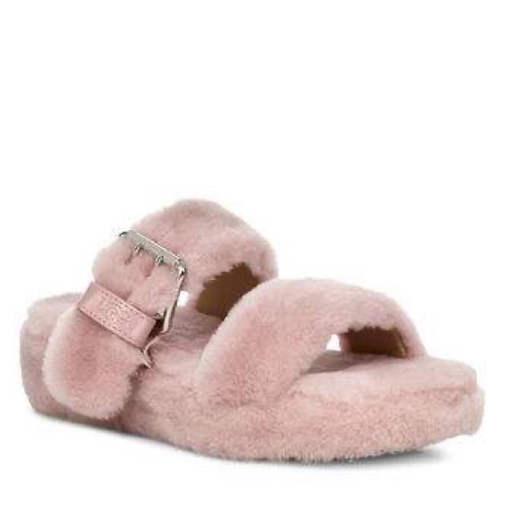 UGG FUZZ YEAH PINK CRYSTAL SANDALS FLUFF FUR - Picture 2 of 6
